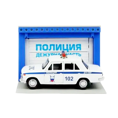 Игровой набор гараж полиция 20.5 см ваз 2106 Технопарк GARAGESMA-20PLPOL- VAZ-WOD 1